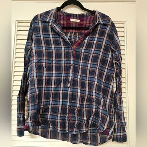 Eliot - Plaid Casual Lightweight 100% Cotton Long-Sleeve Button Shirt